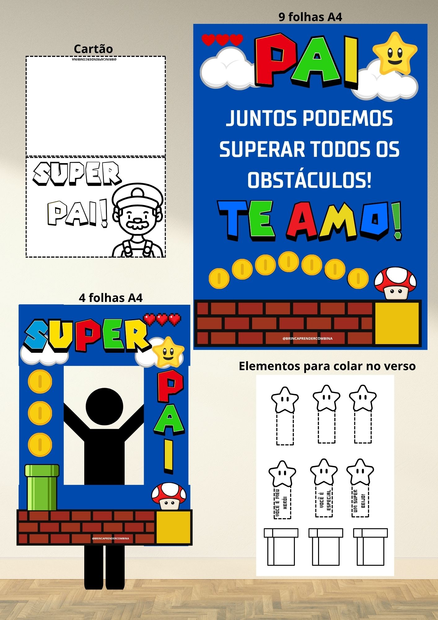 Kit Interativo “Super Pai” – Painel + Moldura + Cartão