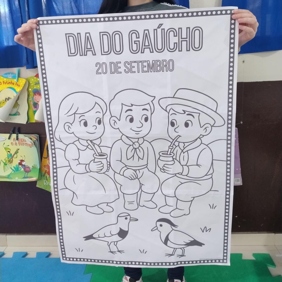 Painéis de Pintura Coletiva – Semana Farroupilha 🇧🇷 São 4 modelos incríveis: Roda de Chimarrão, Bandeira do RS, Menino dançando Chula e Estátua do Laçador. Perfeitos para colorir em grupo, na sala de aula ou até no recreio no pátio. ✨ 👉 Disponíveis individualmente ou no combo completo. 📌 Garanta o seu pelo link na bio!