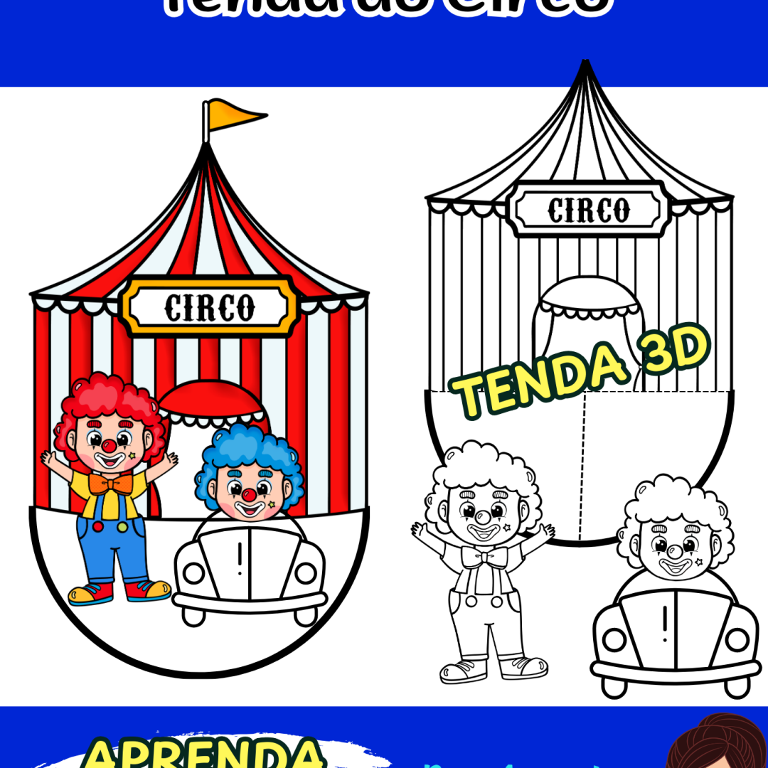 DIA DO CIRCO ATIVIDADE 3D DIA DO CIRCO ATIVIDADE PALHAÇO