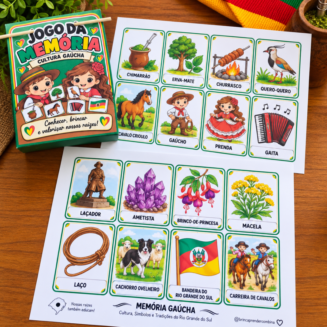 jogo da memória cultura gaúcha, dia do gaúcho, atividade interativa, jogo
