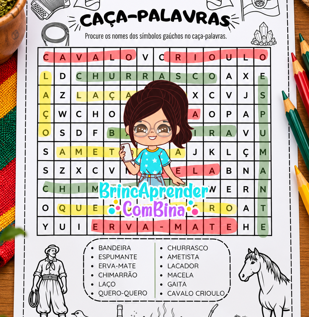 atividade semana farroupilha, atividade dia do gaúcho